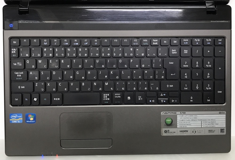 Acer Aspire 5750 (Core i5-2430M 2.4GHz/4GB/320GB/DVDマルチ/WiFi